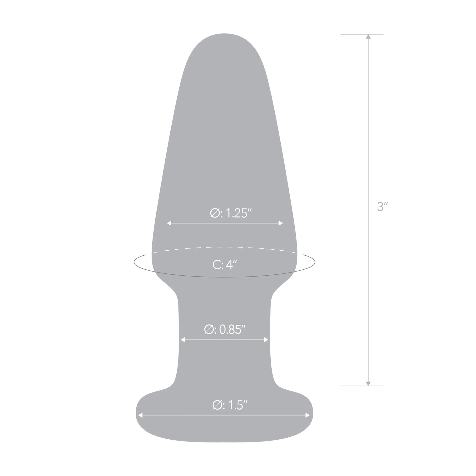This basic butt plug style from the Glas line features a satisfying 3.5 inch siz e. Like other styles in the Glas line