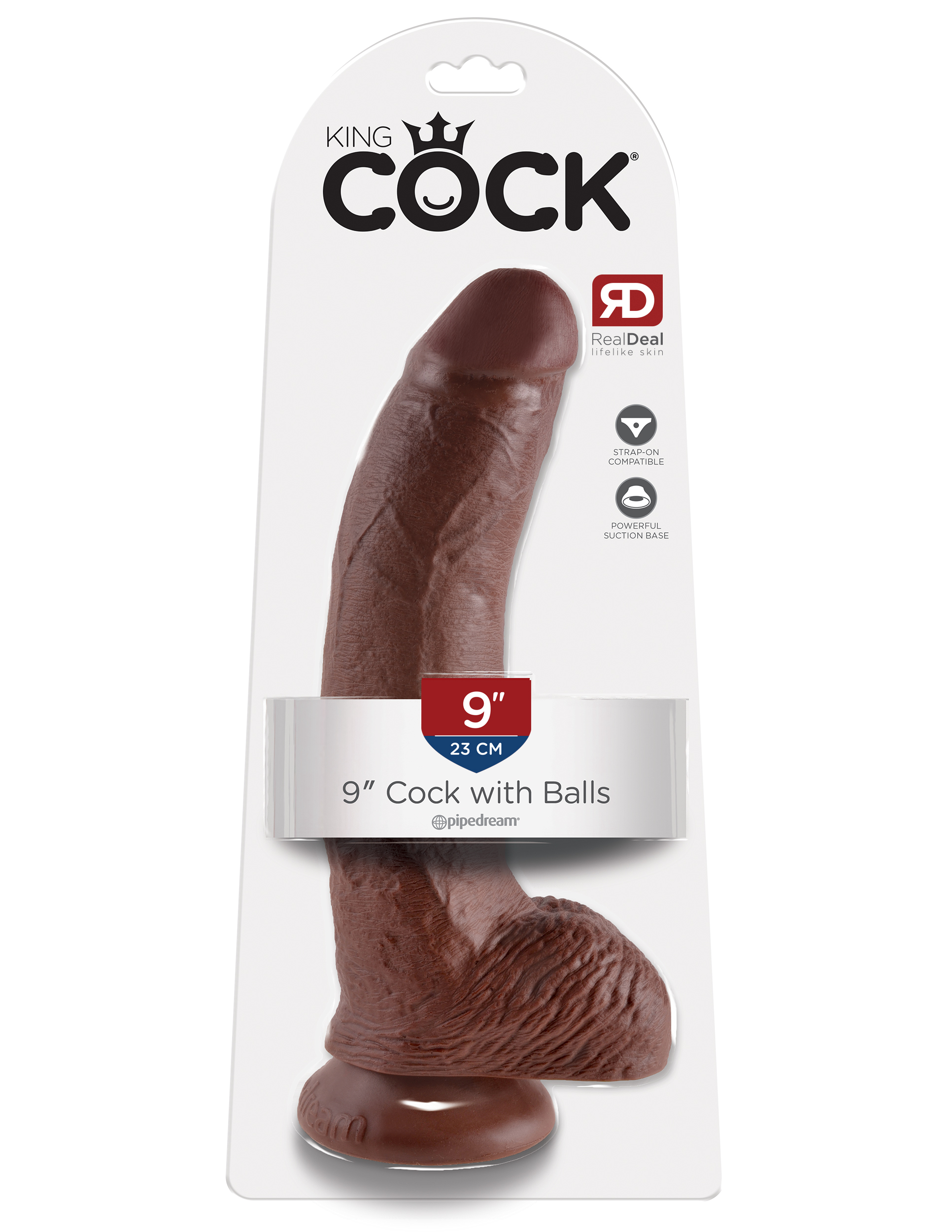 King Cock 9-Inch Cock With Balls - Brown - Image 5