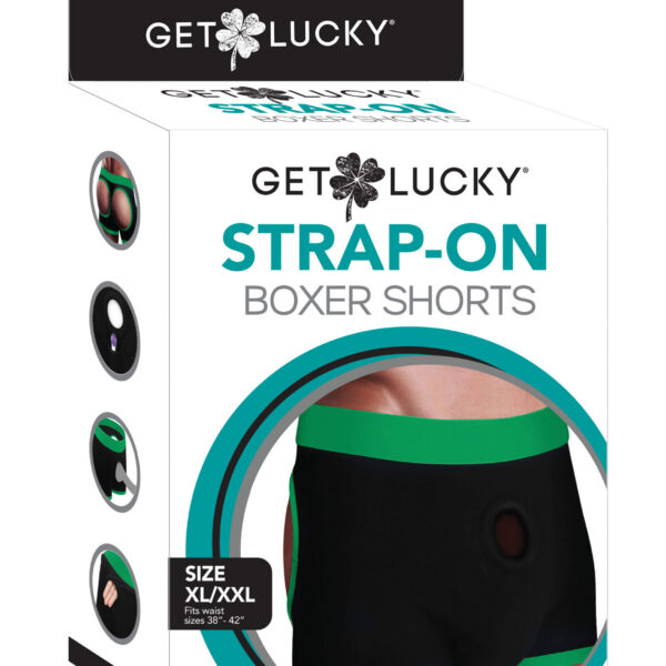 Strap-on Black/green Boxers - Xl/xxl