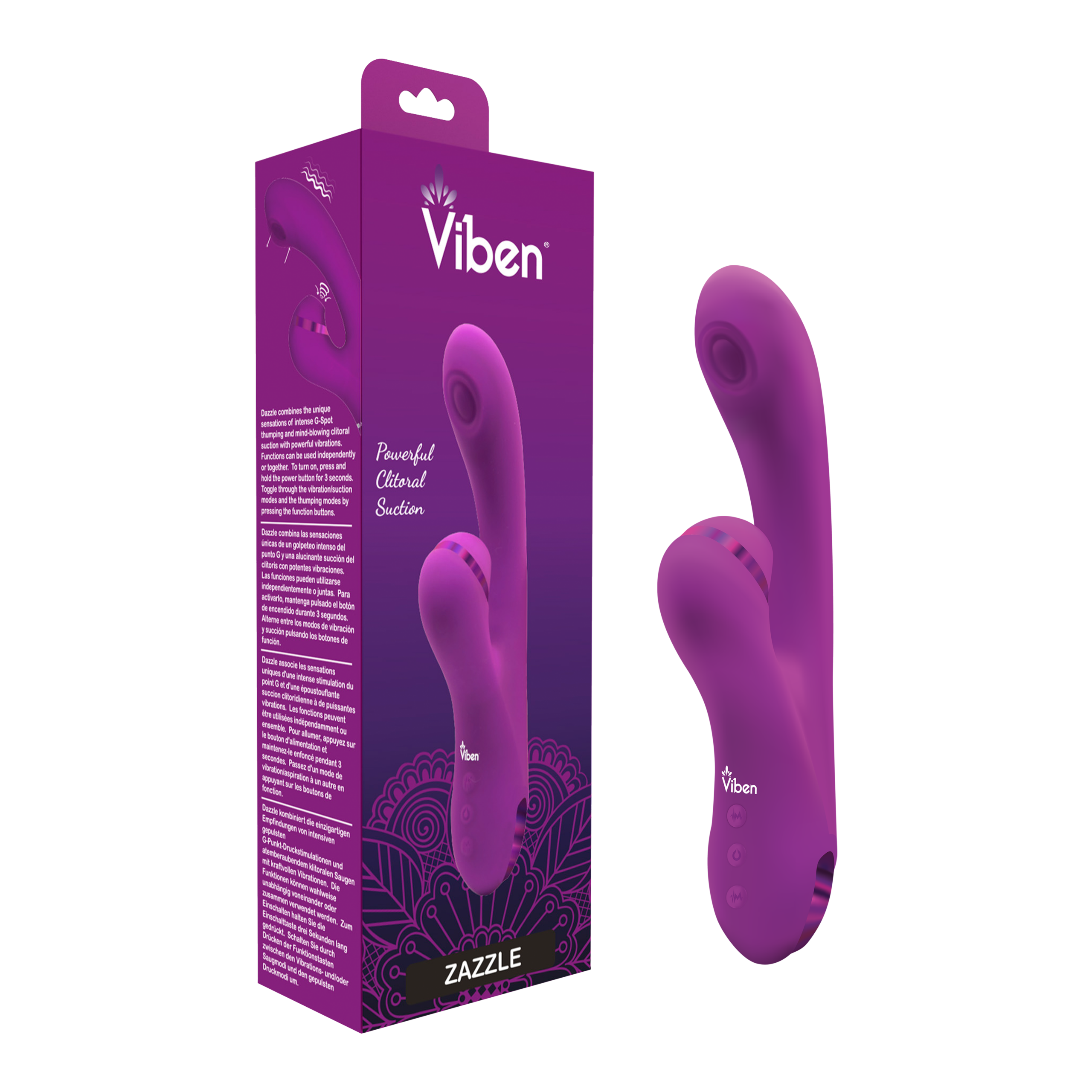 Zazzle Clitoral Suction/thumping Rabbit - Berry