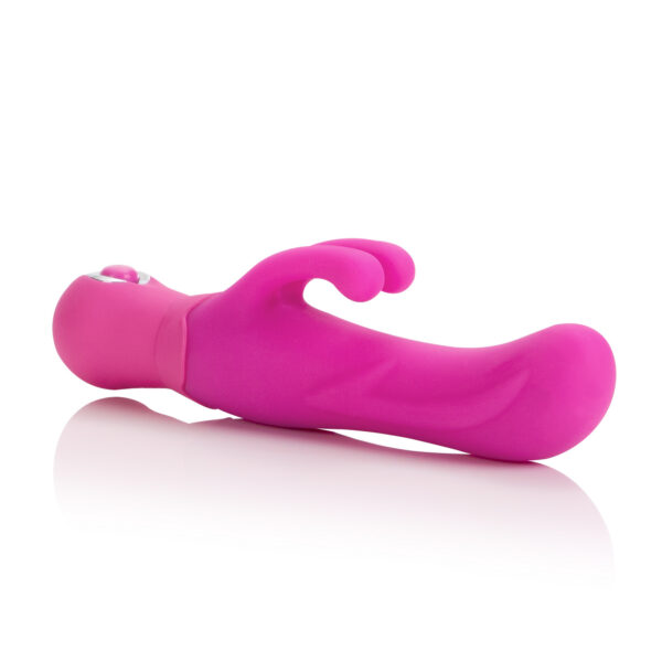 Silky soft luxurious Silicone dual massager. Petite design for versatile use. 3 powerful speeds. Easy push button controller.