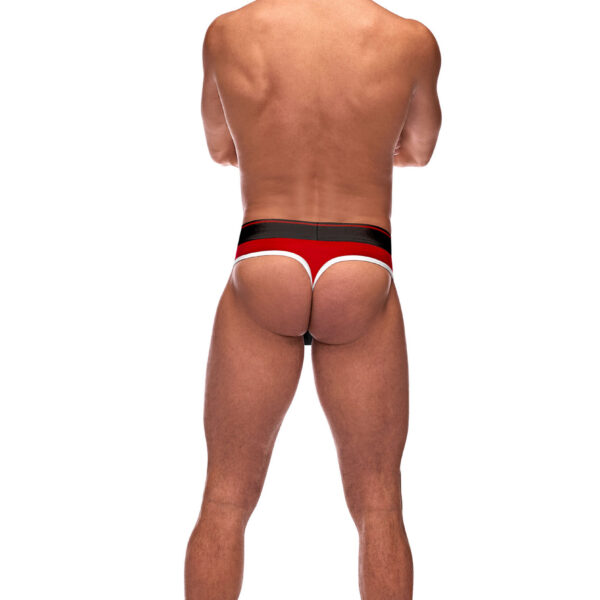 Retro Sport Panel Thong - S/ M - Red/ Black