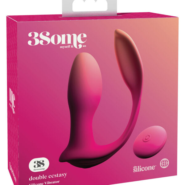 Threesome Double Ecstacy Silicone Vibrator - Pink