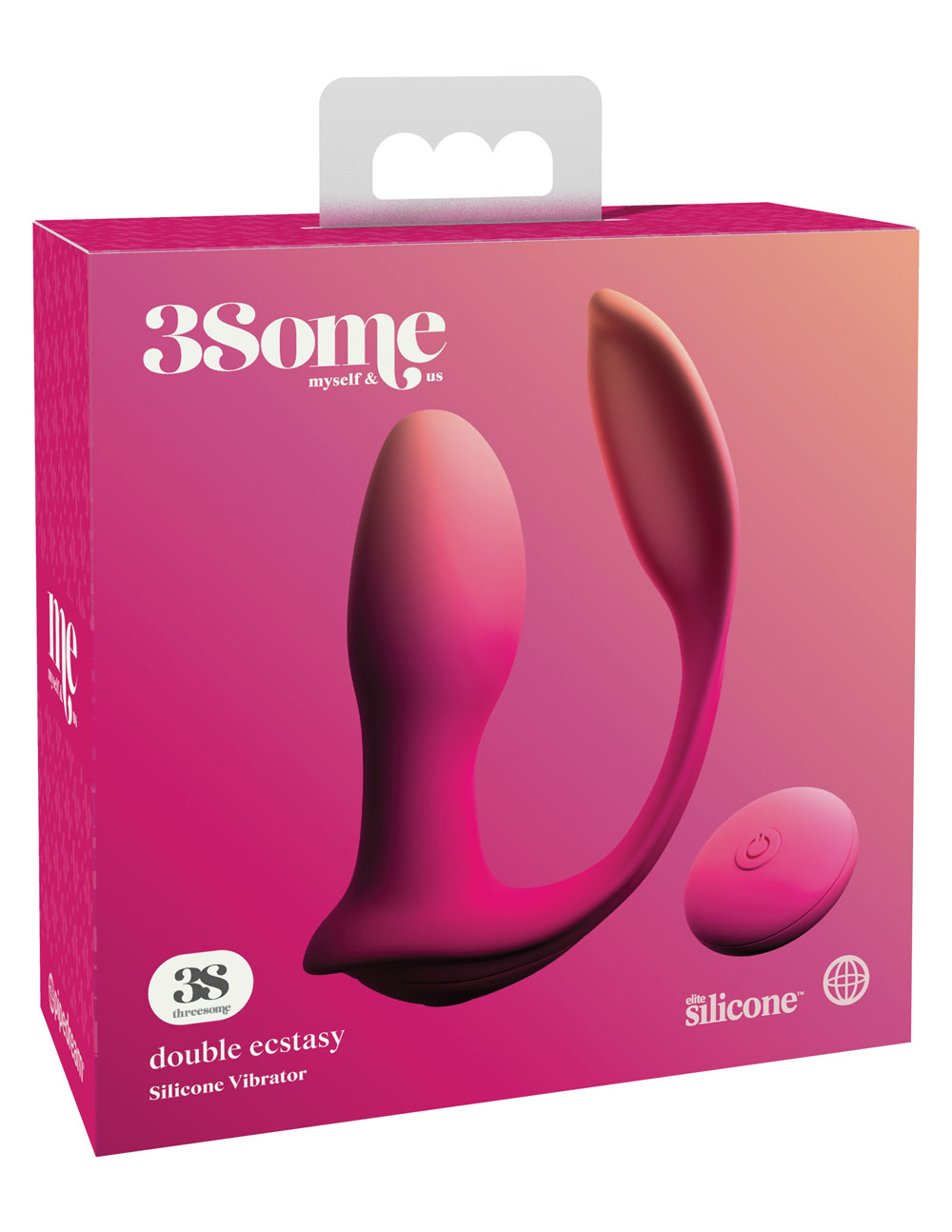 Threesome Double Ecstacy Silicone Vibrator - Pink